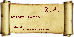 Kriszt Andrea névjegykártya